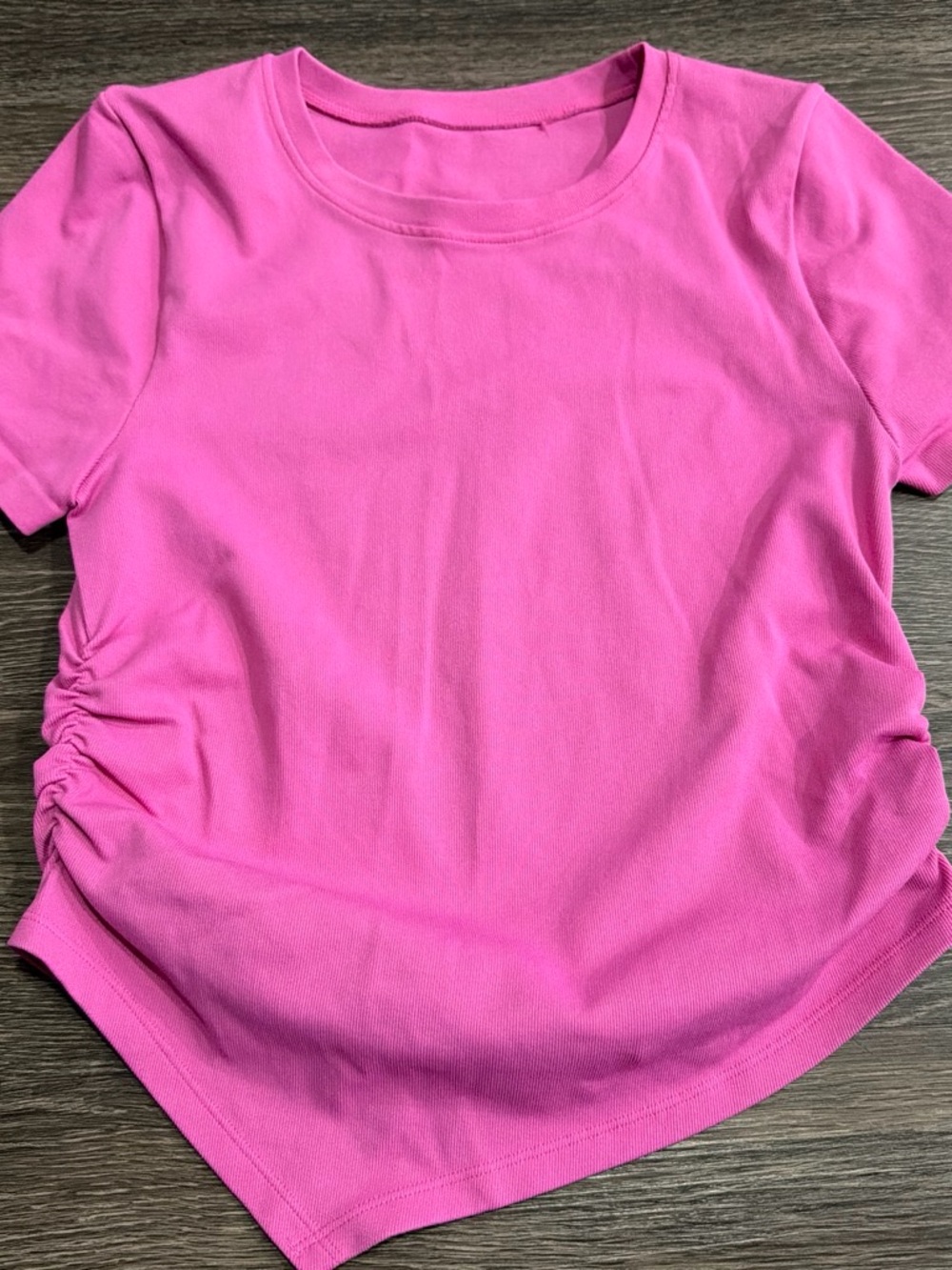 Oqq asymmetrical pink ribbed top size medium
